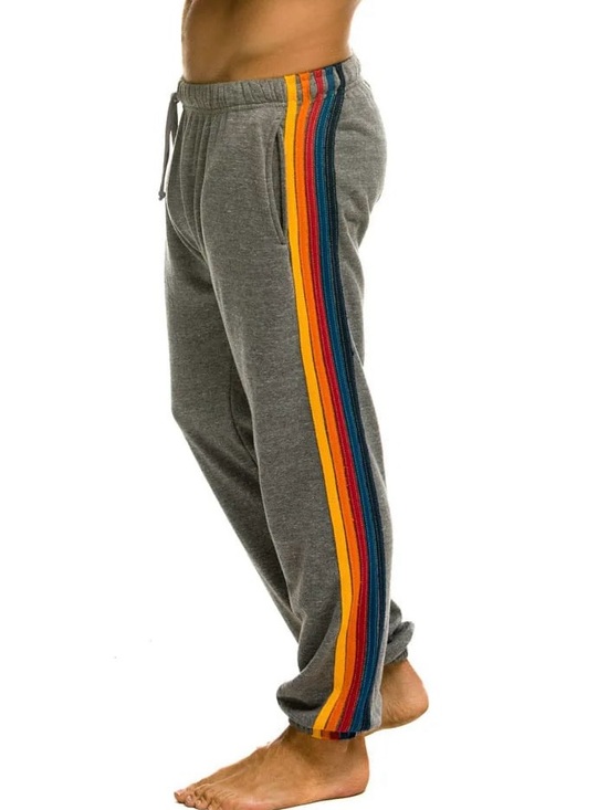 Aviator Nation Other - Aviator Nation Men’s Classic Five stripe sweatpants in heather gray.